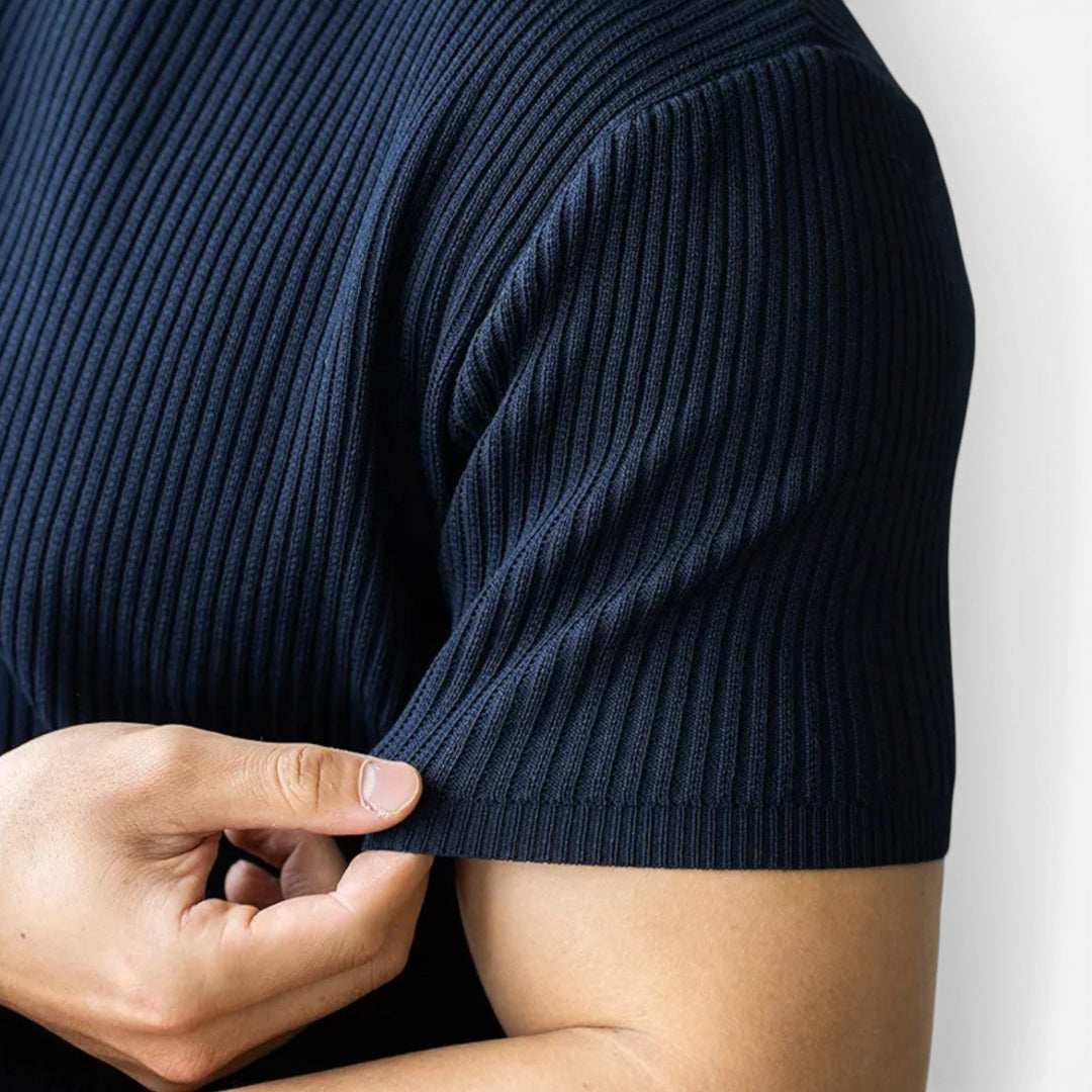 RL™ Men’s Ribbed Knit T Shirt Slim Fit Lightweight Summer Tee