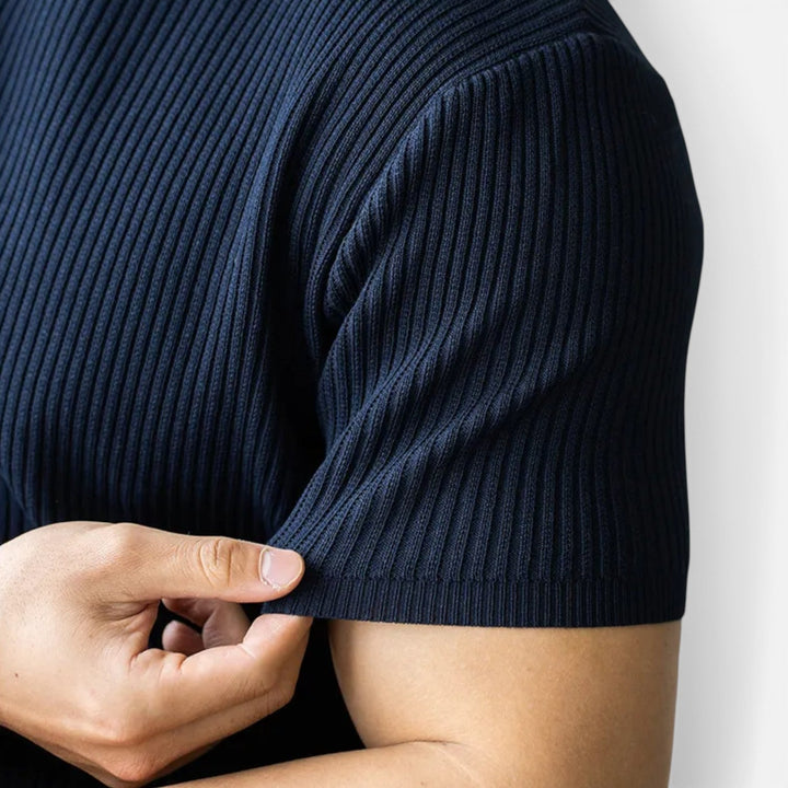 RL™ Men’s Ribbed Knit T Shirt Slim Fit Lightweight Summer Tee