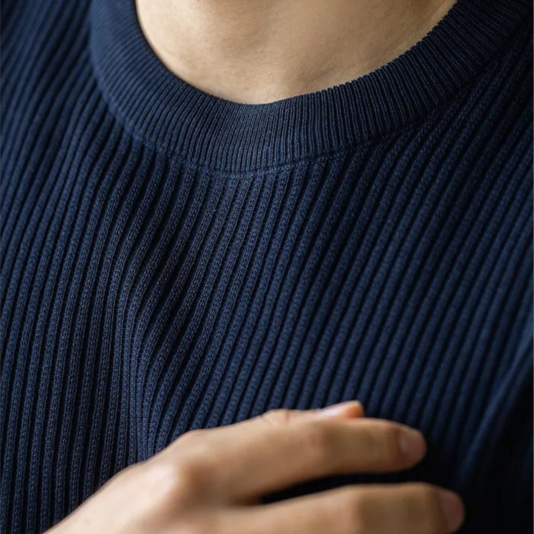 RL™ Men’s Ribbed Knit T Shirt Slim Fit Lightweight Summer Tee