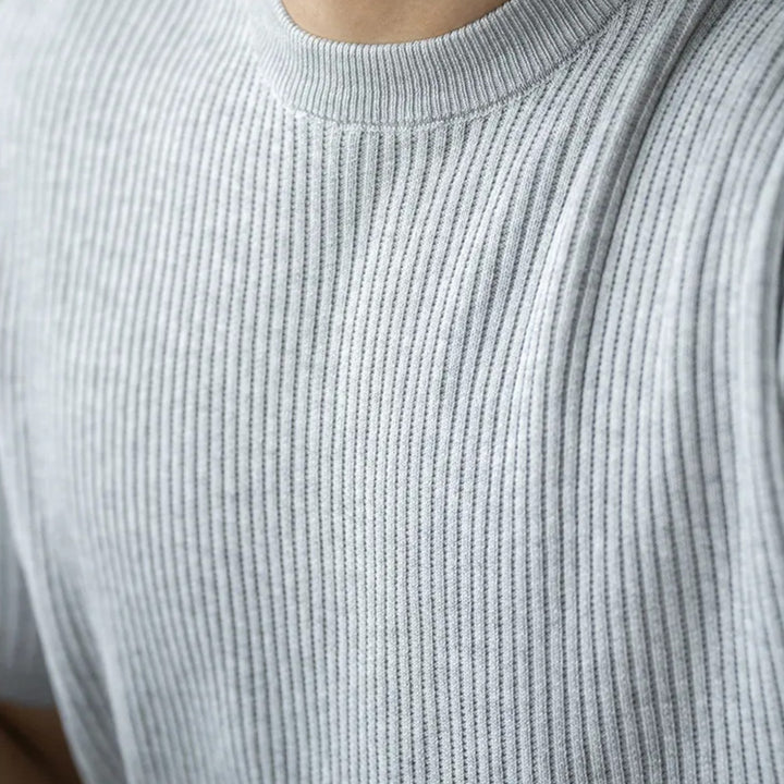 RL™ Men’s Ribbed Knit T Shirt Slim Fit Lightweight Summer Tee