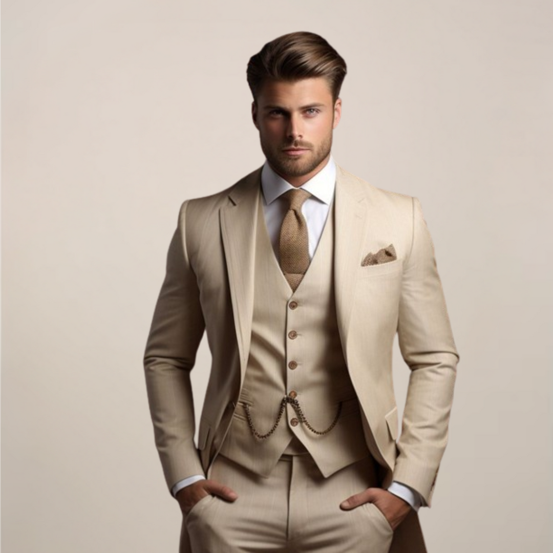 Men’s Structured Blazer Set | Three-Piece