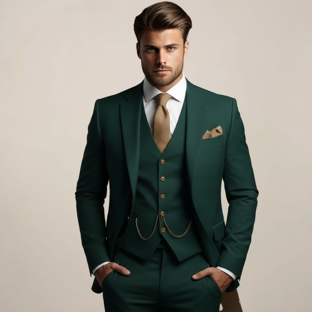 Men’s Structured Blazer Set | Three-Piece