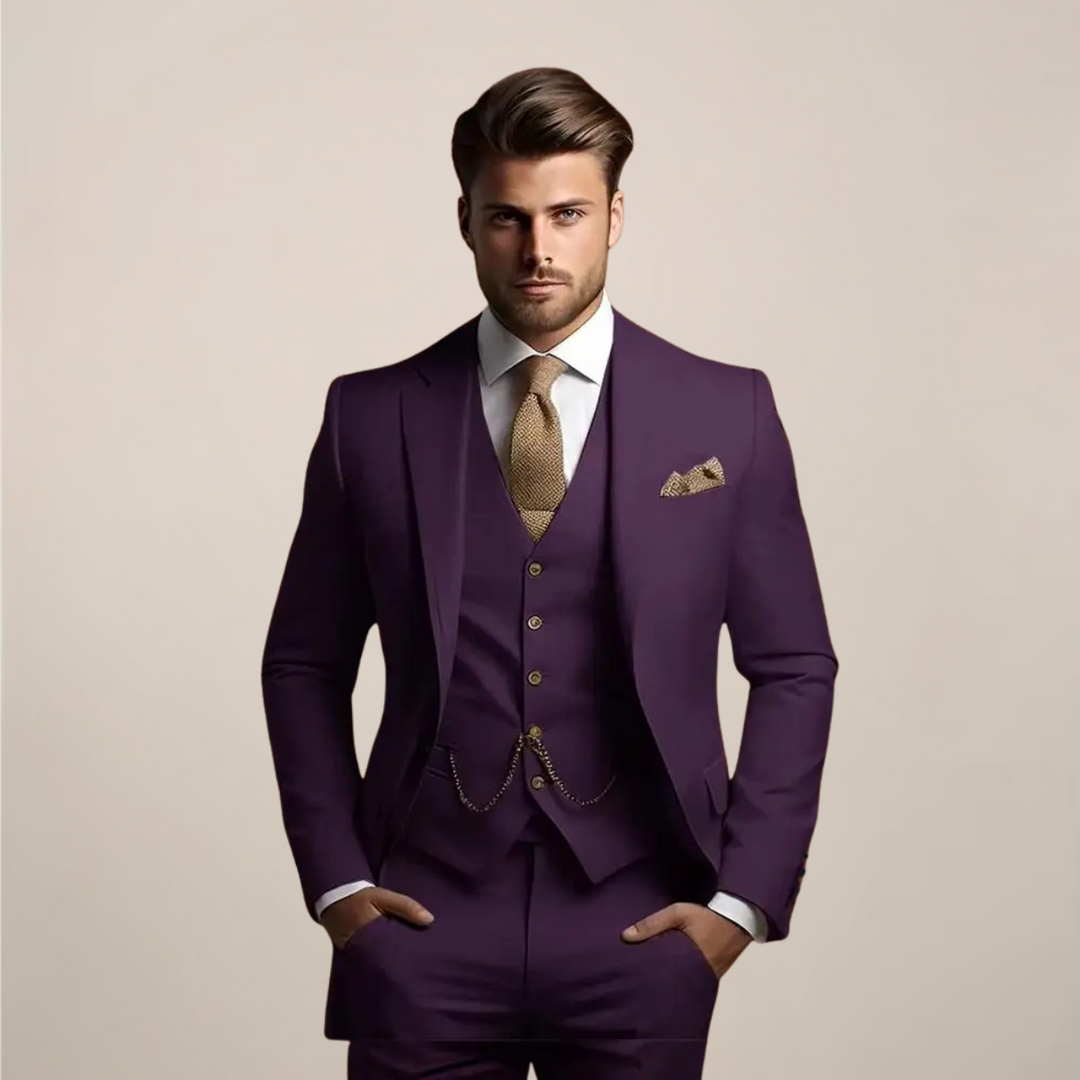 Men’s Structured Blazer Set | Three-Piece