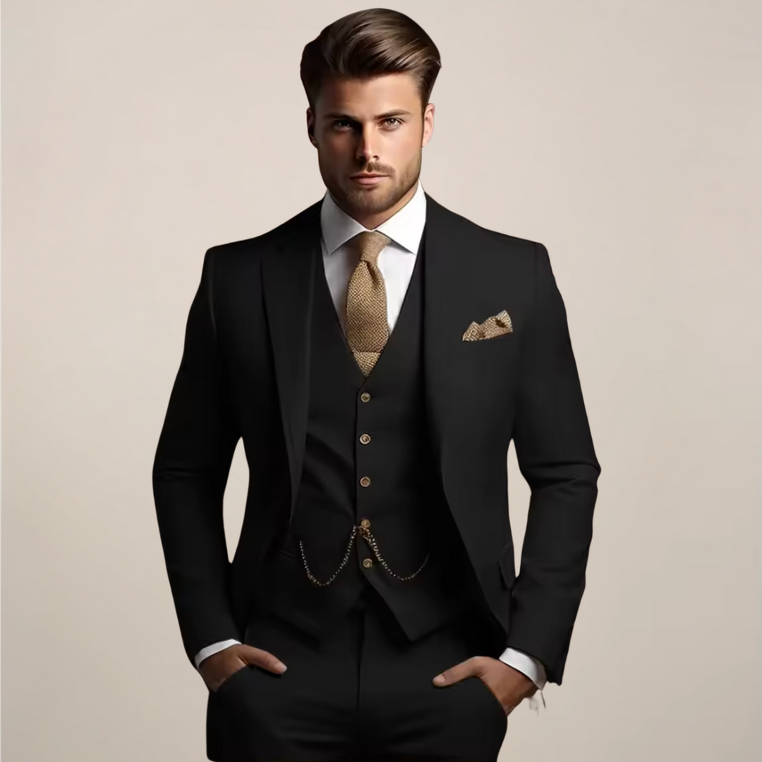 Men’s Structured Blazer Set | Three-Piece