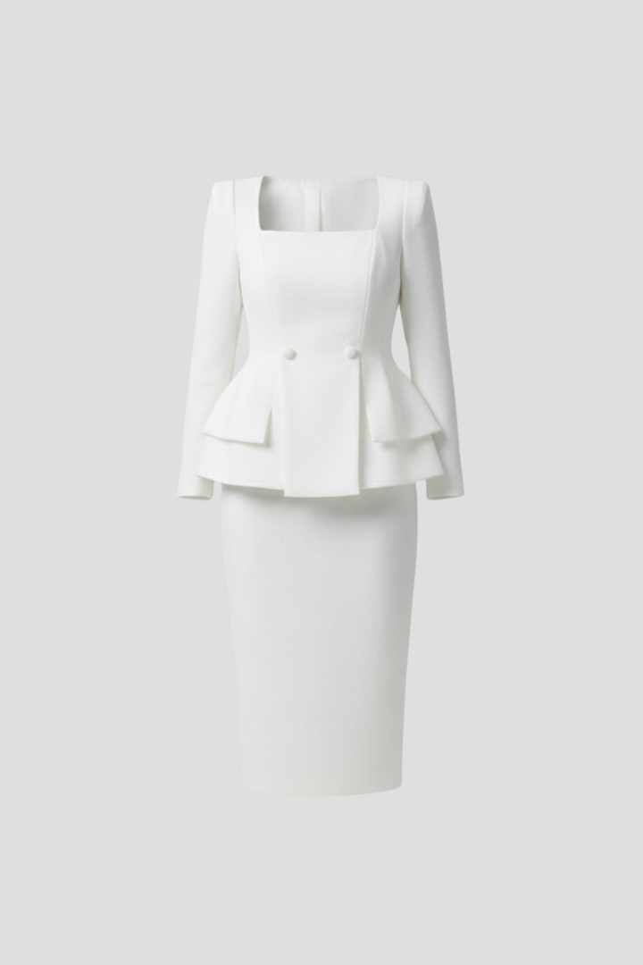 Bethany | Women’s Square Neck Blazer and Skirt Suit