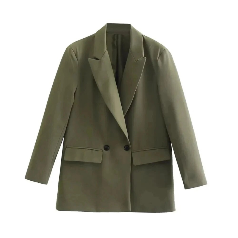 Women’s Oversized Blazer Coat | Longline Fit with Double-Breasted Design