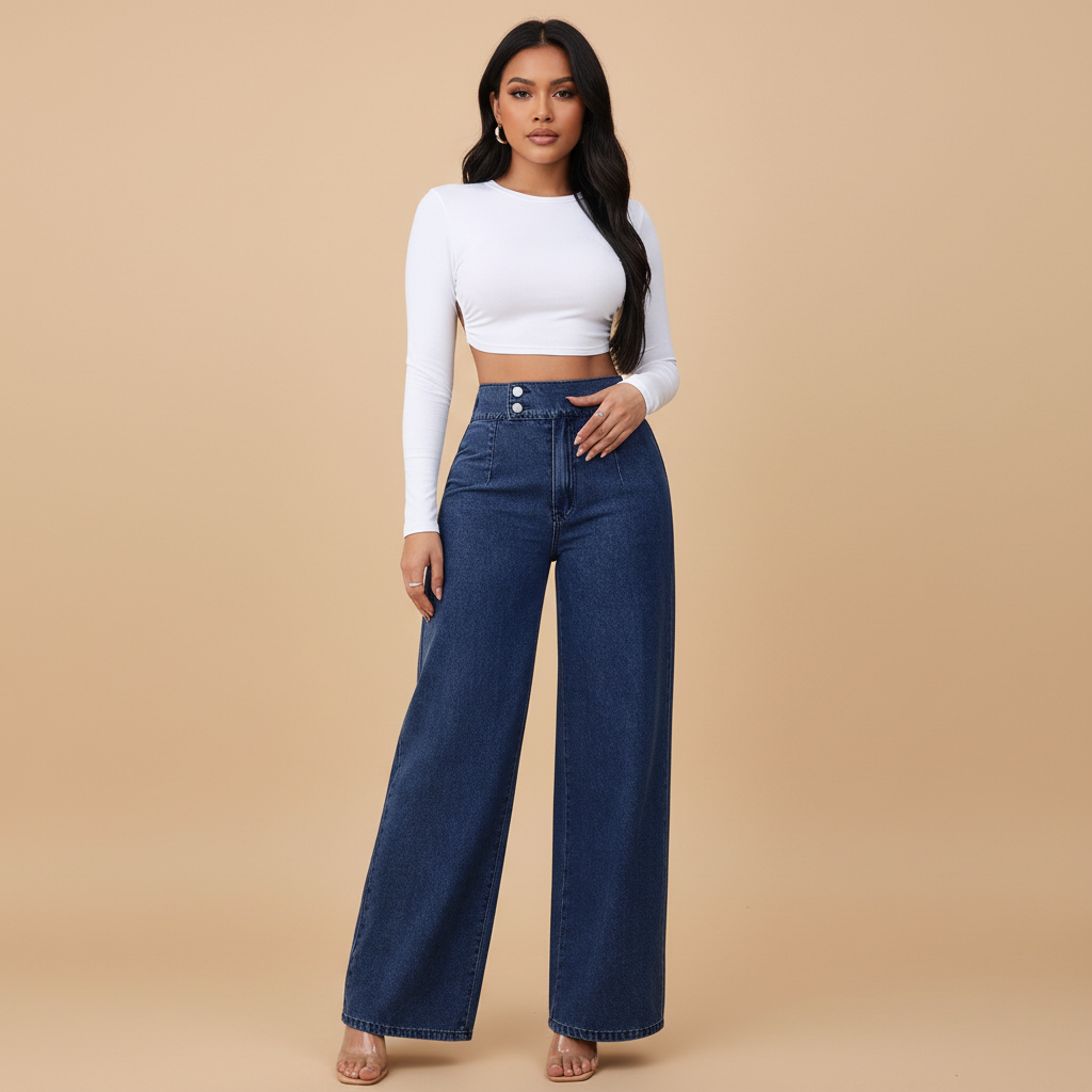 High Rise Wide Leg Jeans