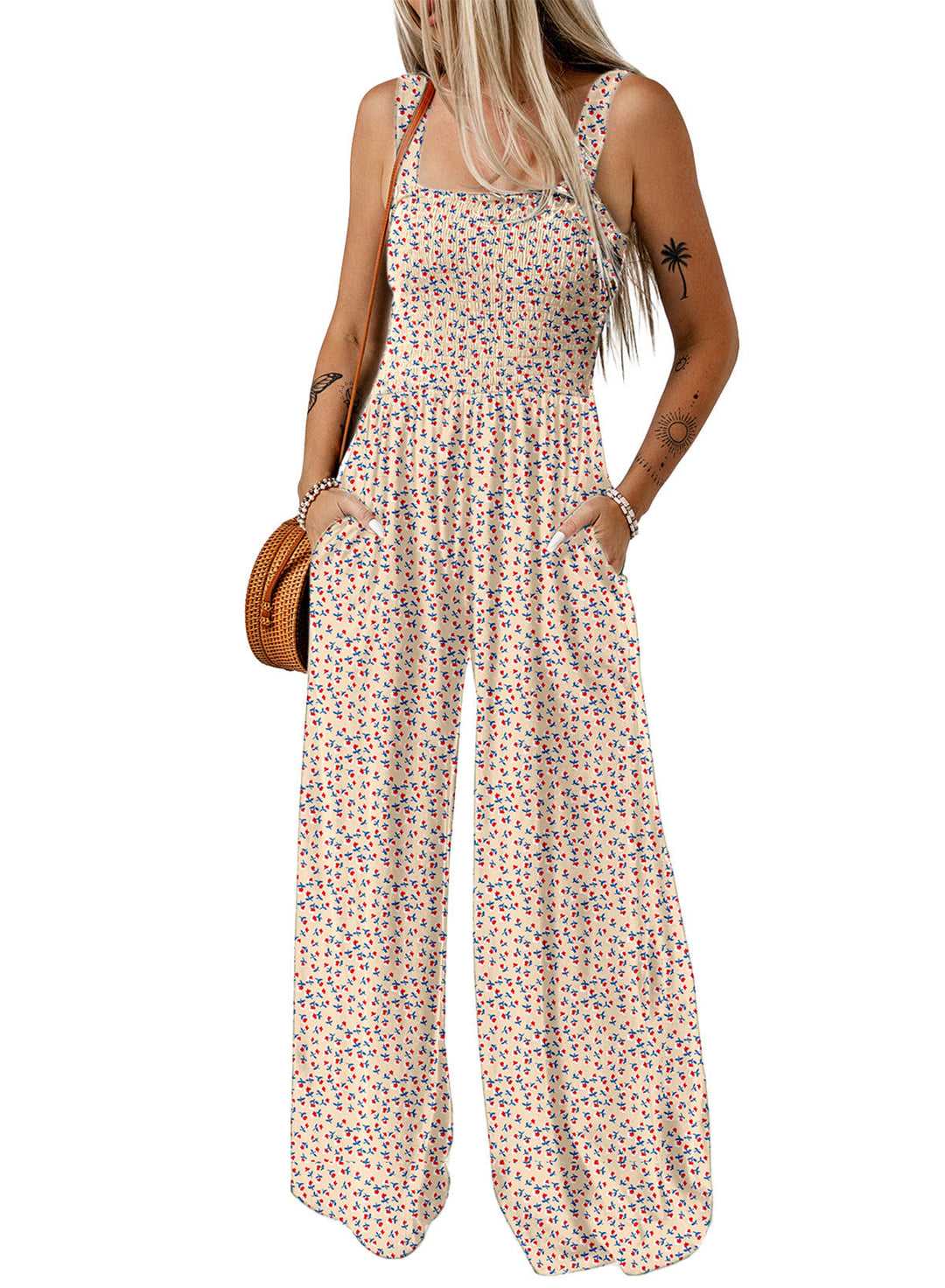 Beatrice | Women’s Elegant Spring Floral Wide-Leg Jumpsuit