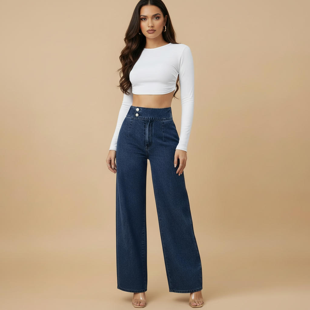 High Rise Wide Leg Jeans