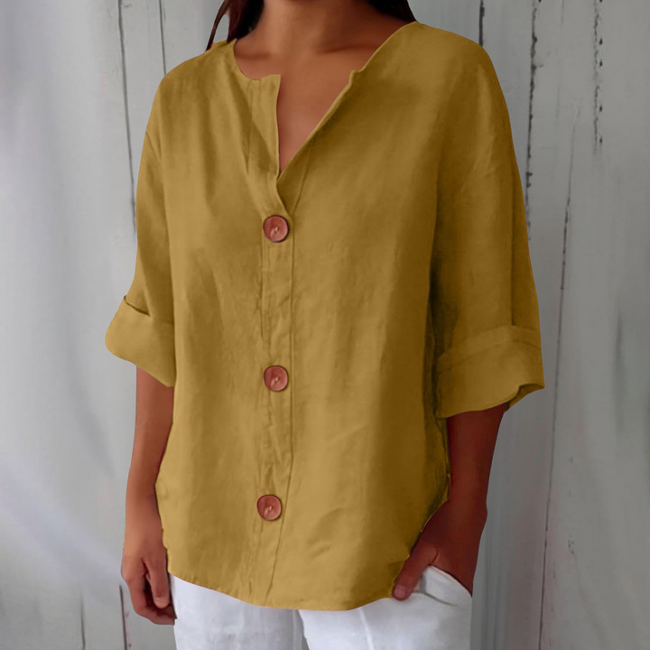 Women's Summer Blouse with Loose Fit and Breathable Linen