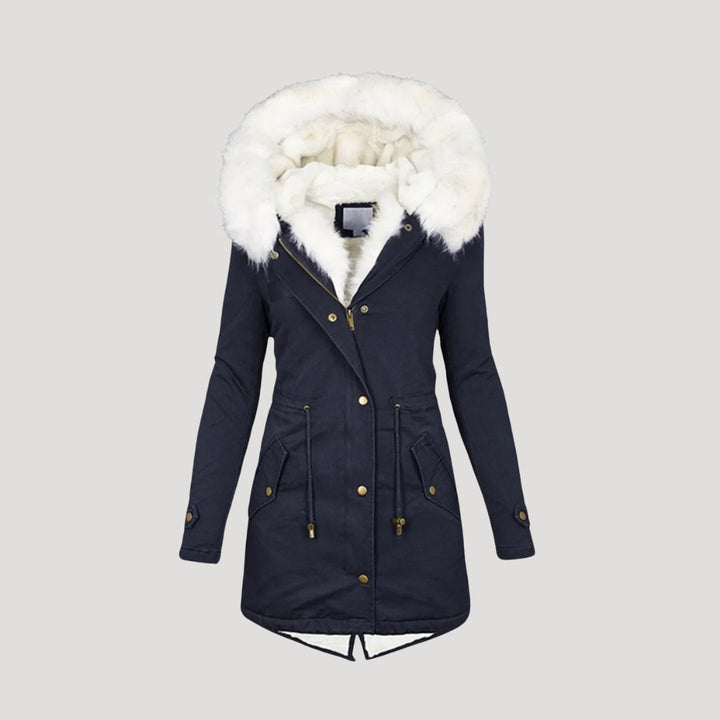 Women’s Winter Parka – Faux Fur Hood and Belted Design