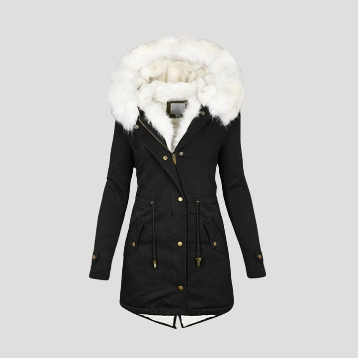 Women’s Winter Parka – Faux Fur Hood and Belted Design