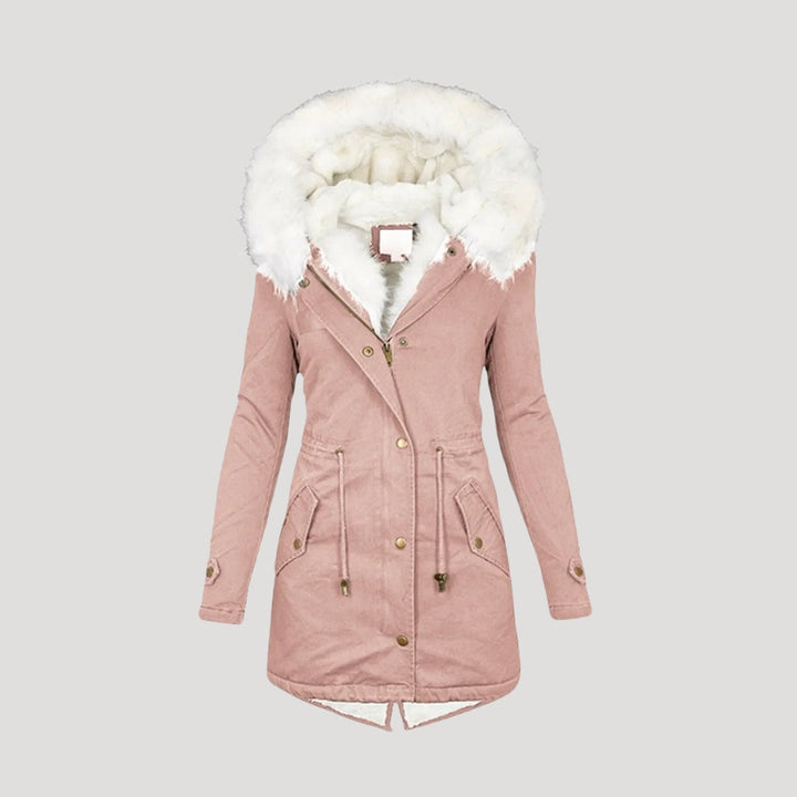 Women’s Winter Parka – Faux Fur Hood and Belted Design