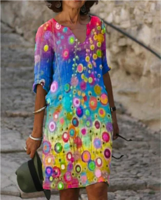 Nissa | Summer Dress with Graphic Print for Women | Mini