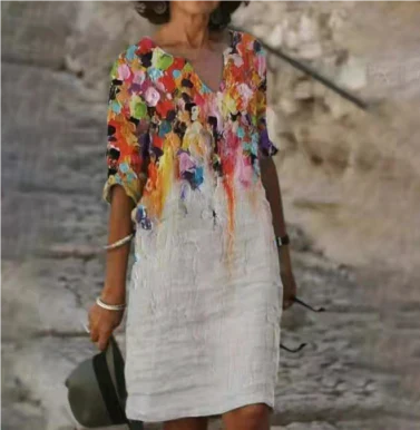 Nissa | Summer Dress with Graphic Print for Women | Mini