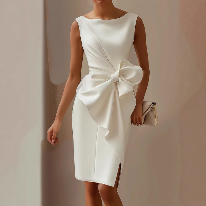 Keira | Women’s Midi Mother Of The Bride Dress with Front Bow