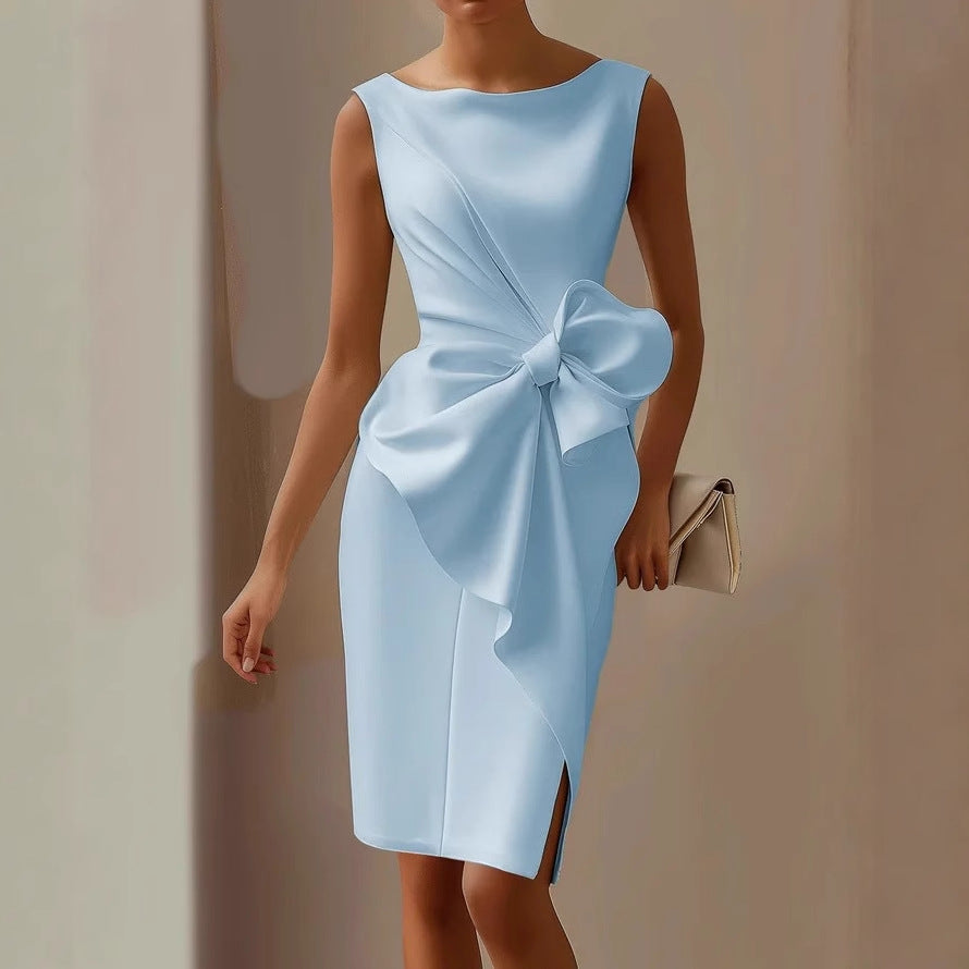 Keira | Women’s Midi Mother Of The Bride Dress with Front Bow
