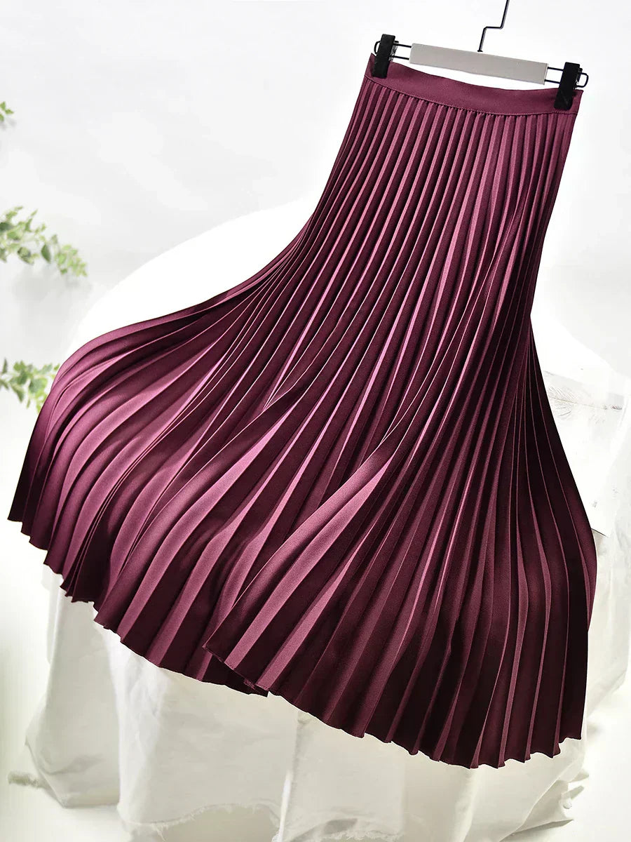 Clara | Women’s Spring Pleated Maxi Skirt