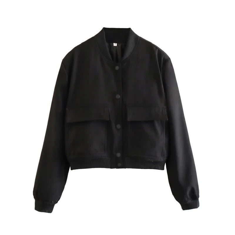 Nancy | Women’s Trendy Button Front Cropped Jacket