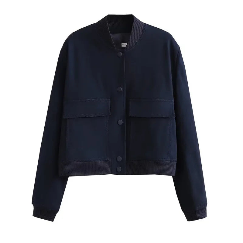Nancy | Women’s Trendy Button Front Cropped Jacket