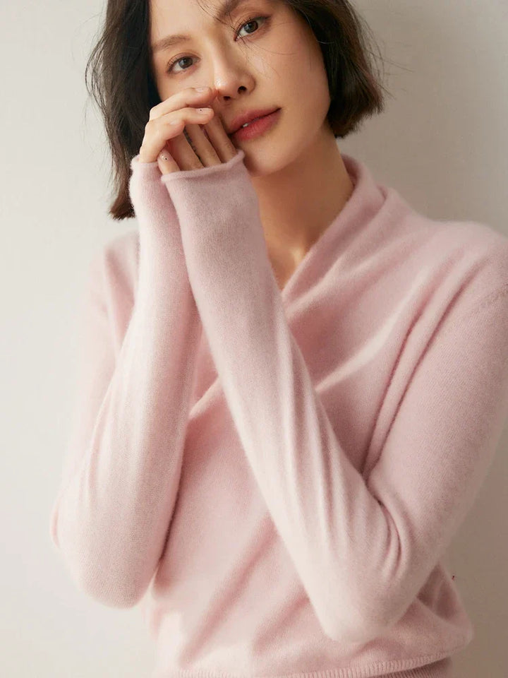 Women’s Cashmere Wrap Sweater – Soft Crossover Knit for Effortless Elegance