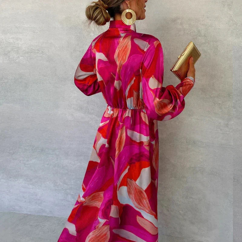 Margot | Women's Wrap Wedding Guest Dress with Floral Pattern | Maxi