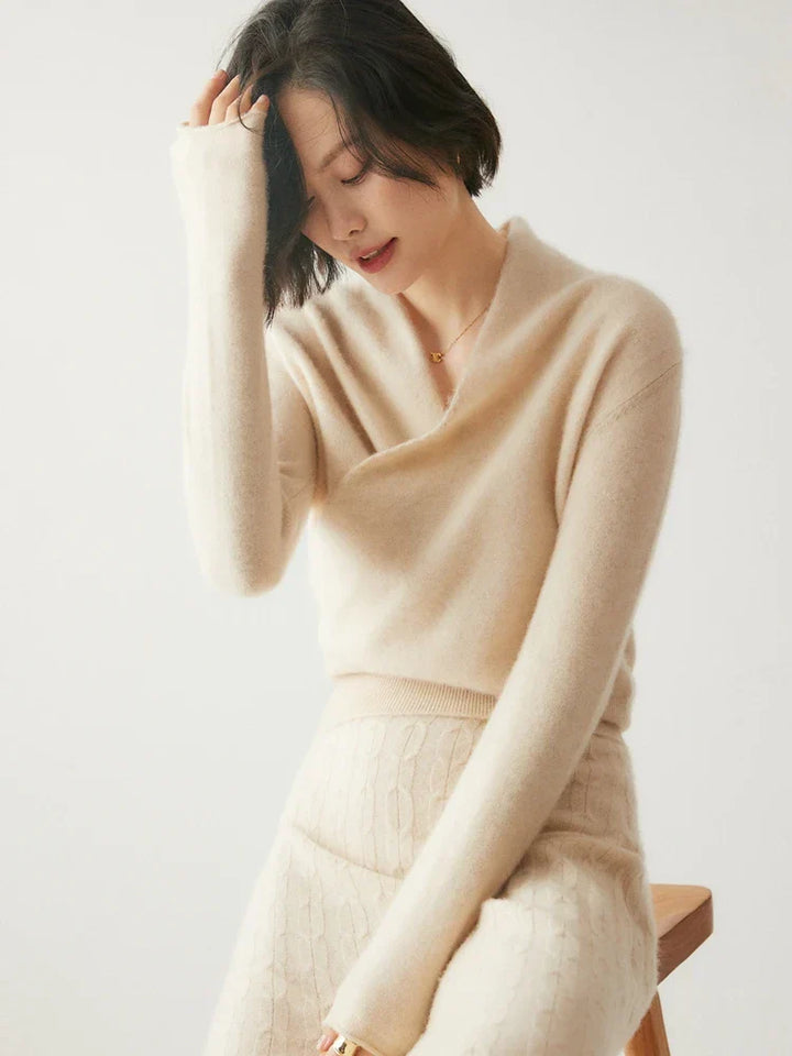 Women’s Cashmere Wrap Sweater – Soft Crossover Knit for Effortless Elegance