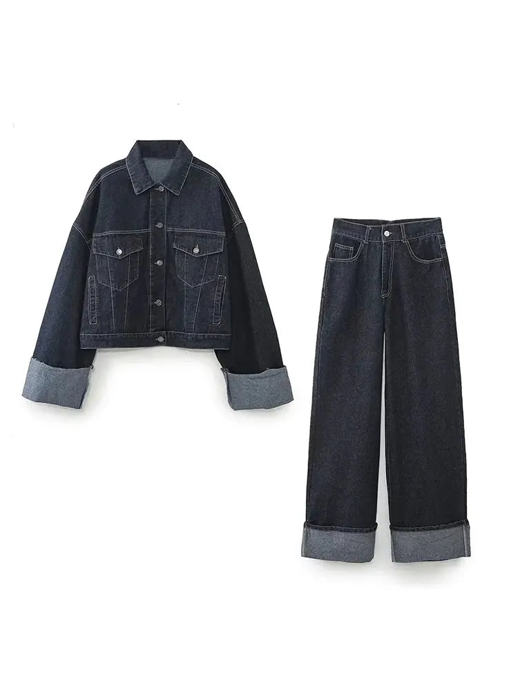 Nancy | Women’s Spring Cropped Jacket Pants Set