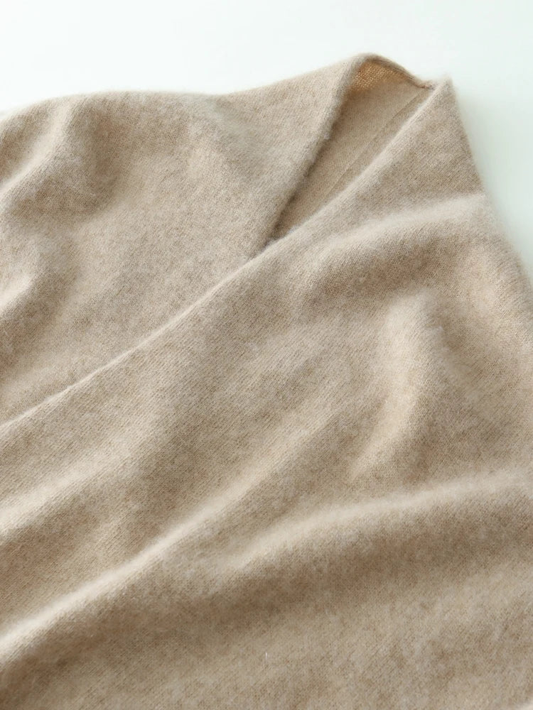 Women’s Cashmere Wrap Sweater – Soft Crossover Knit for Effortless Elegance