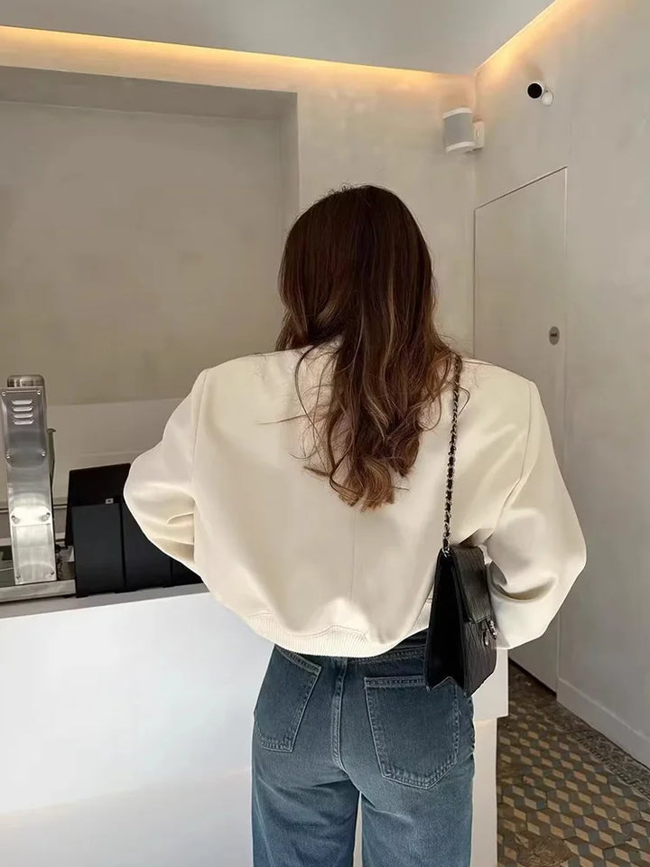 Nancy | Women’s Trendy Button Front Cropped Jacket