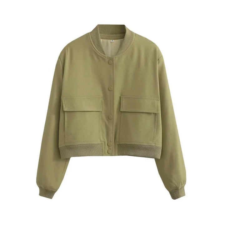 Nancy | Women’s Trendy Button Front Cropped Jacket