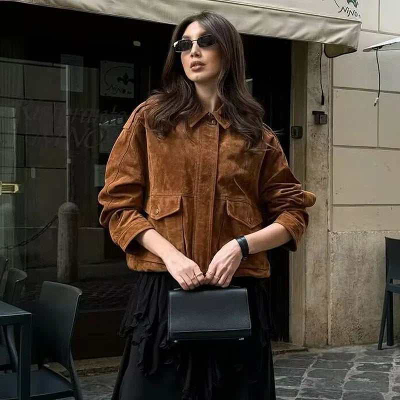 Samantha | Women’s Classic Streetwear Front Pocket Jacket