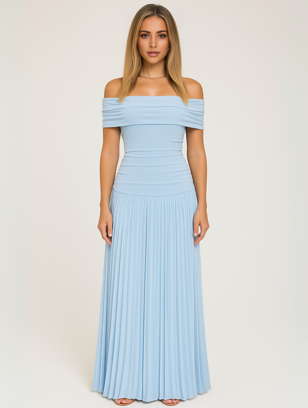 Daisy | Women Wedding Guest Pleated Maxi Dress