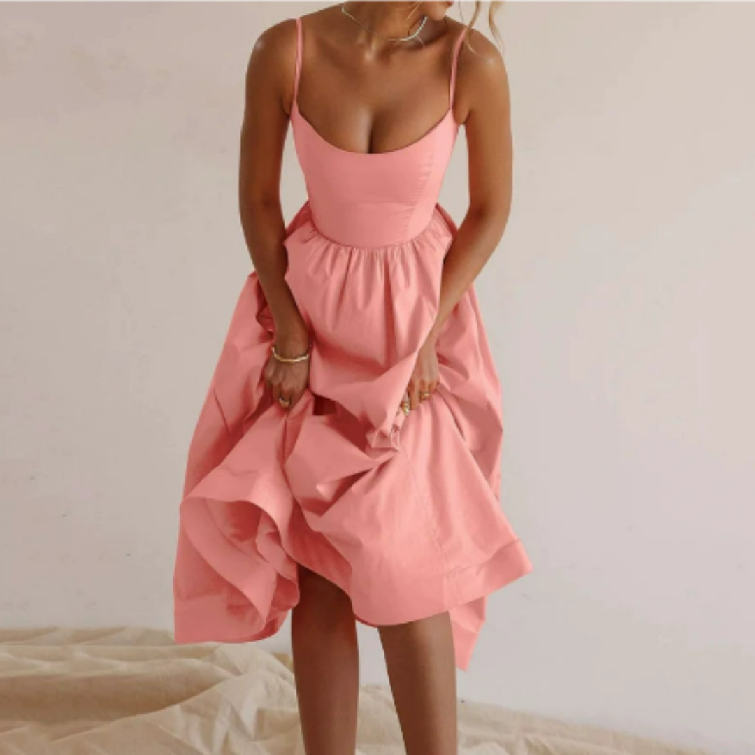 Celeste | Women's Summer Sleeveless A-Line Dress | Midi