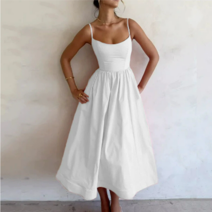 Celeste | Women's Summer Sleeveless A-Line Dress | Midi
