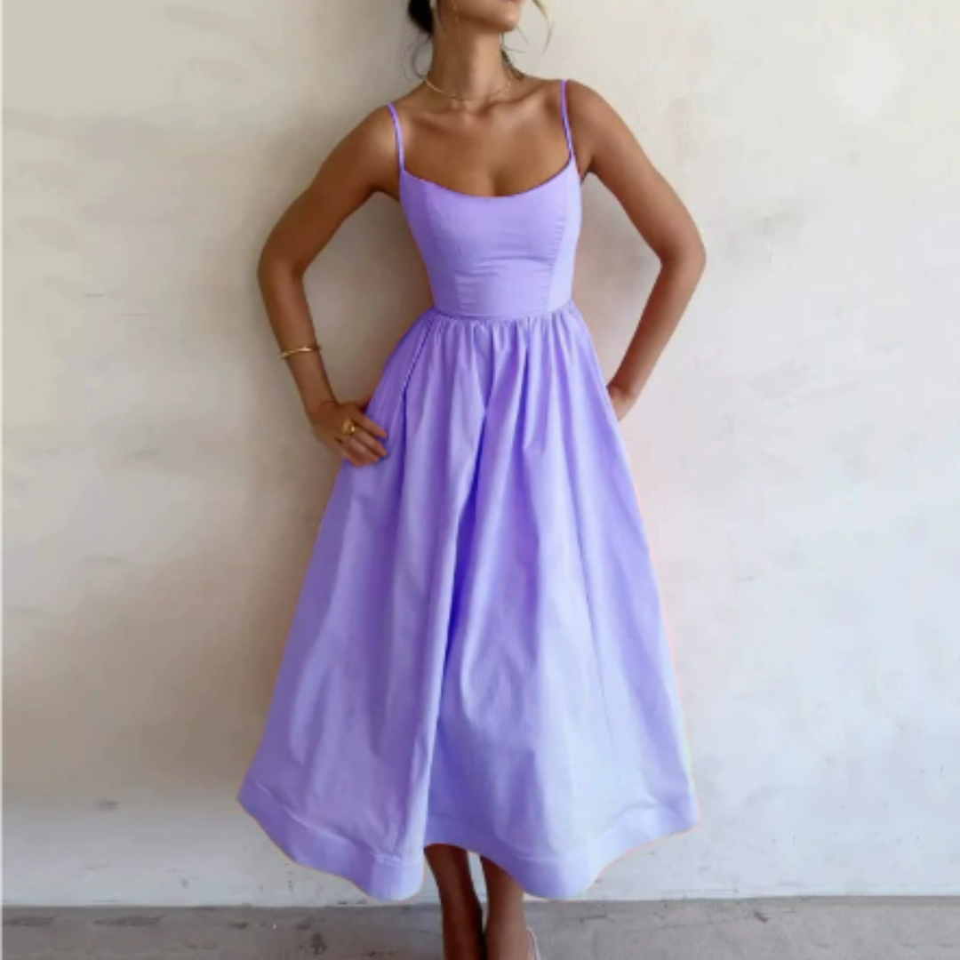 Celeste | Women's Summer Sleeveless A-Line Dress | Midi