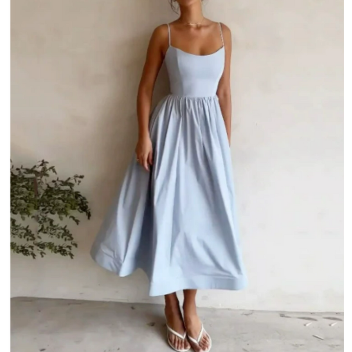 Celeste | Women's Summer Sleeveless A-Line Dress | Midi