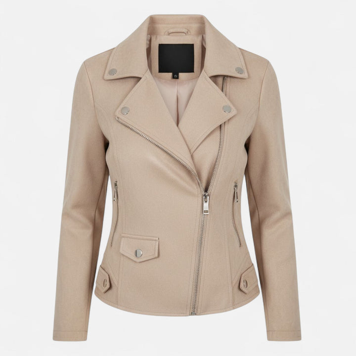 Joneex | Women’s Slim Lapel Zip Jacket with Pockets