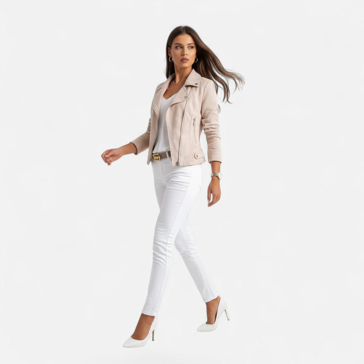 Joneex | Women’s Slim Lapel Zip Jacket with Pockets
