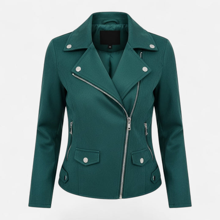 Joneex | Women’s Slim Lapel Zip Jacket with Pockets