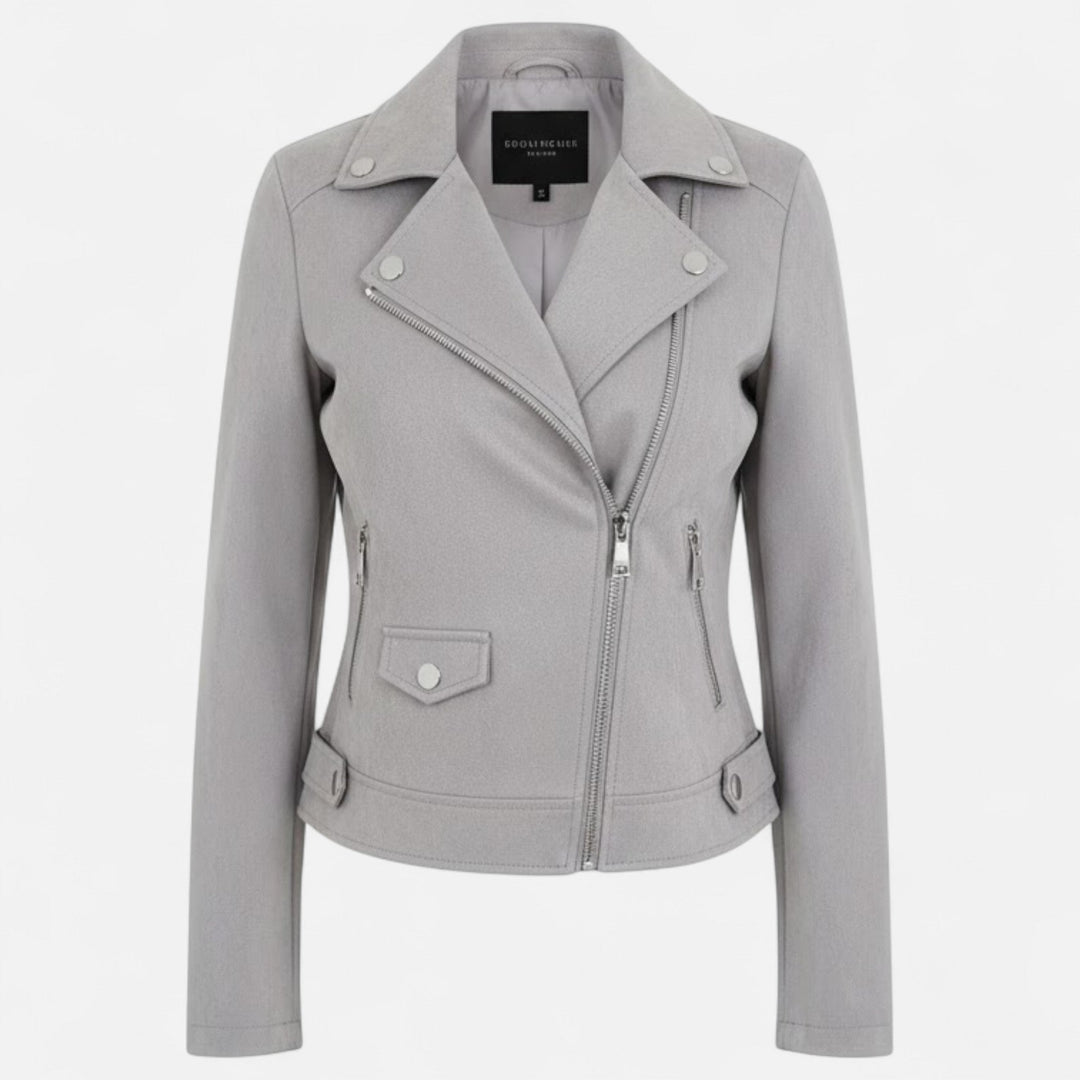 Joneex | Women’s Slim Lapel Zip Jacket with Pockets