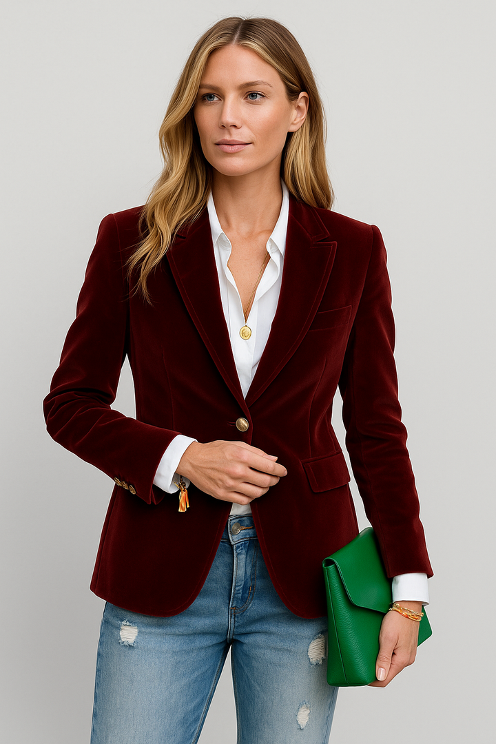 Stylish Women's Velvet Blazer