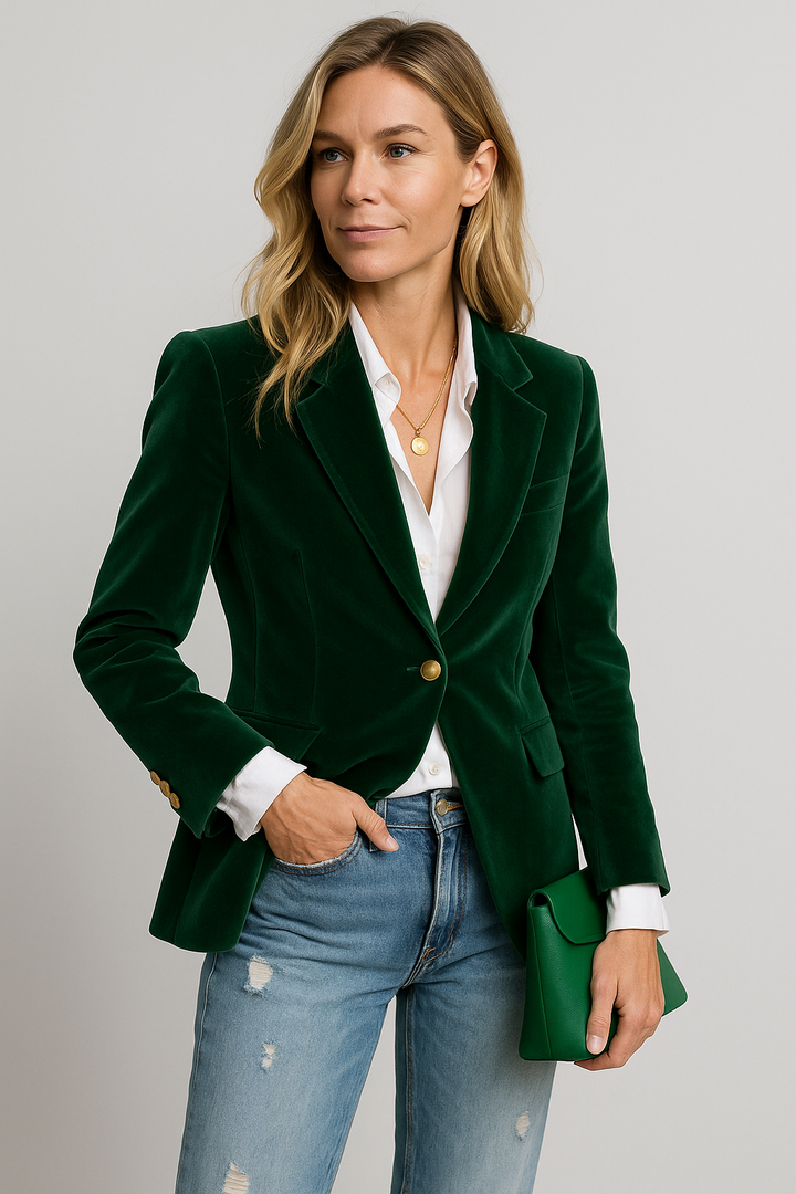 Stylish Women's Velvet Blazer