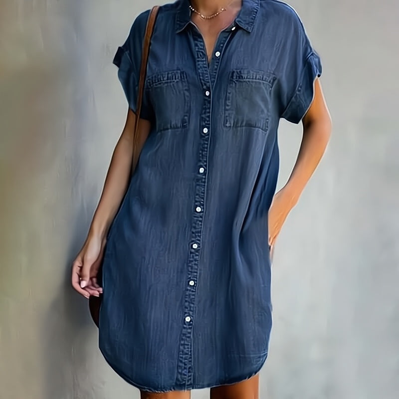 Jeanne | Shirt Summer Dress with Button Placket for Women | Mini