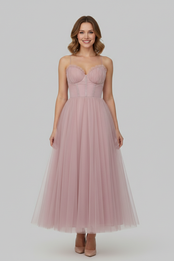 Bella | Women’s Strapless Tulle Skirt Maxi Dress