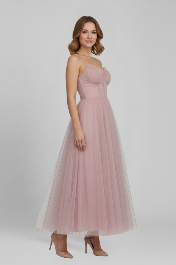 Bella | Women’s Strapless Tulle Skirt Maxi Dress
