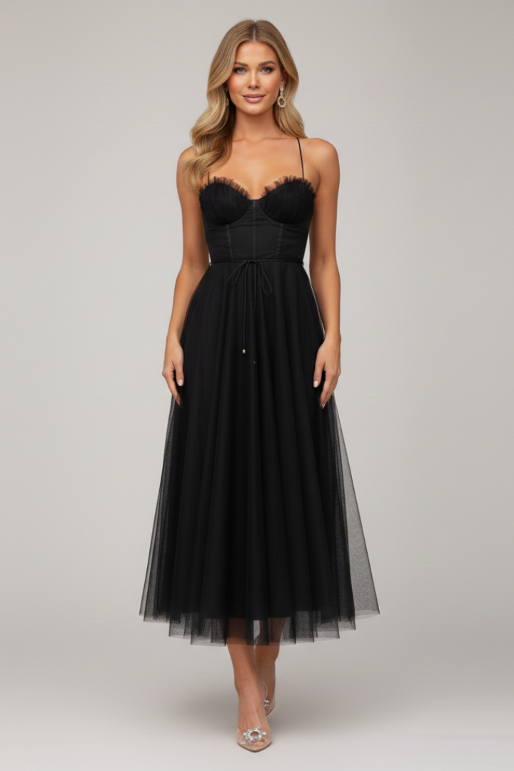 Bella | Women’s Strapless Tulle Skirt Maxi Dress
