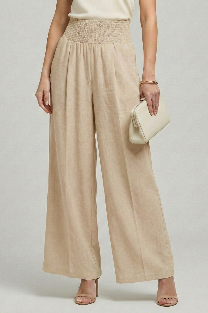Bethany | Women’s Palazzo Trousers with High Waist and Pleats