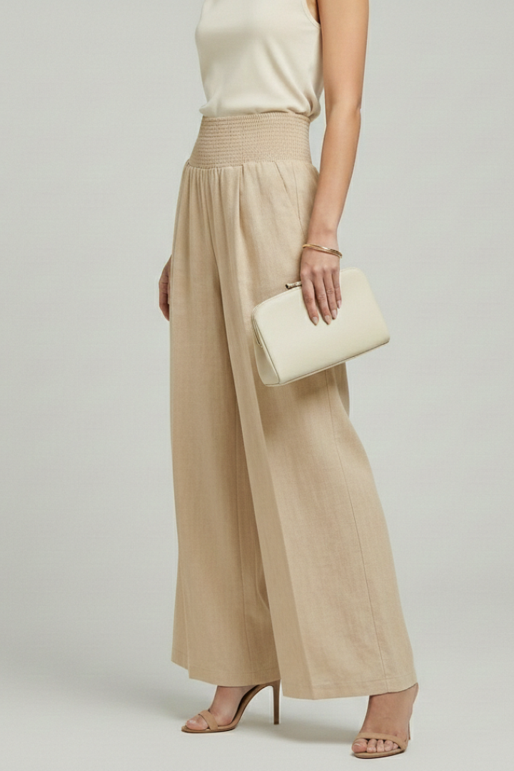Bethany | Women’s Palazzo Trousers with High Waist and Pleats