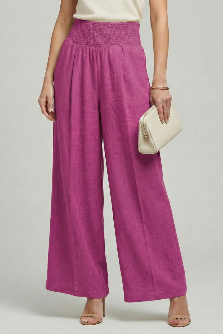 Bethany | Women’s Palazzo Trousers with High Waist and Pleats